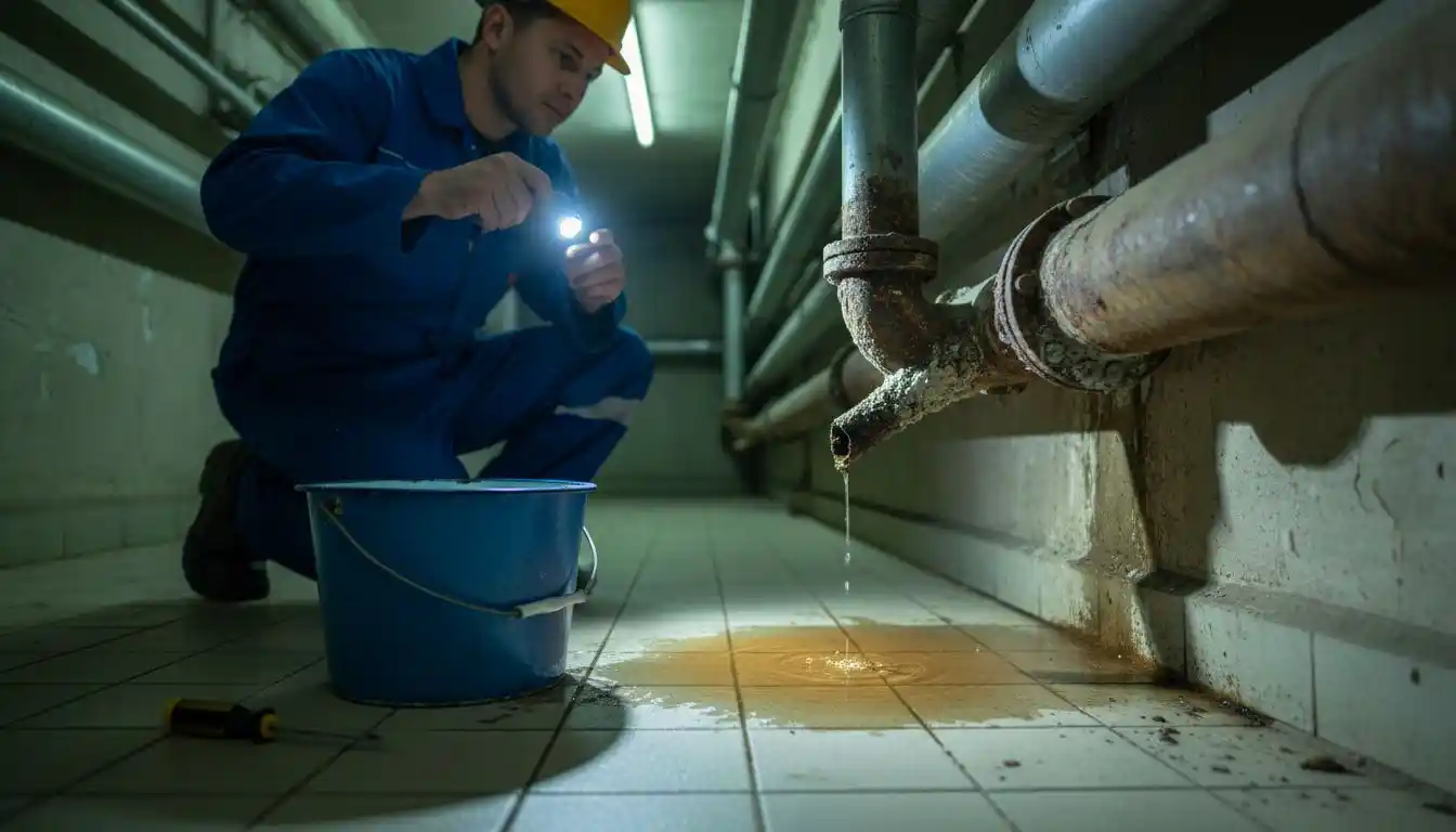 Contrôle de l’état des anciennes canalisations en fonte dans les sous-sols en Belgique