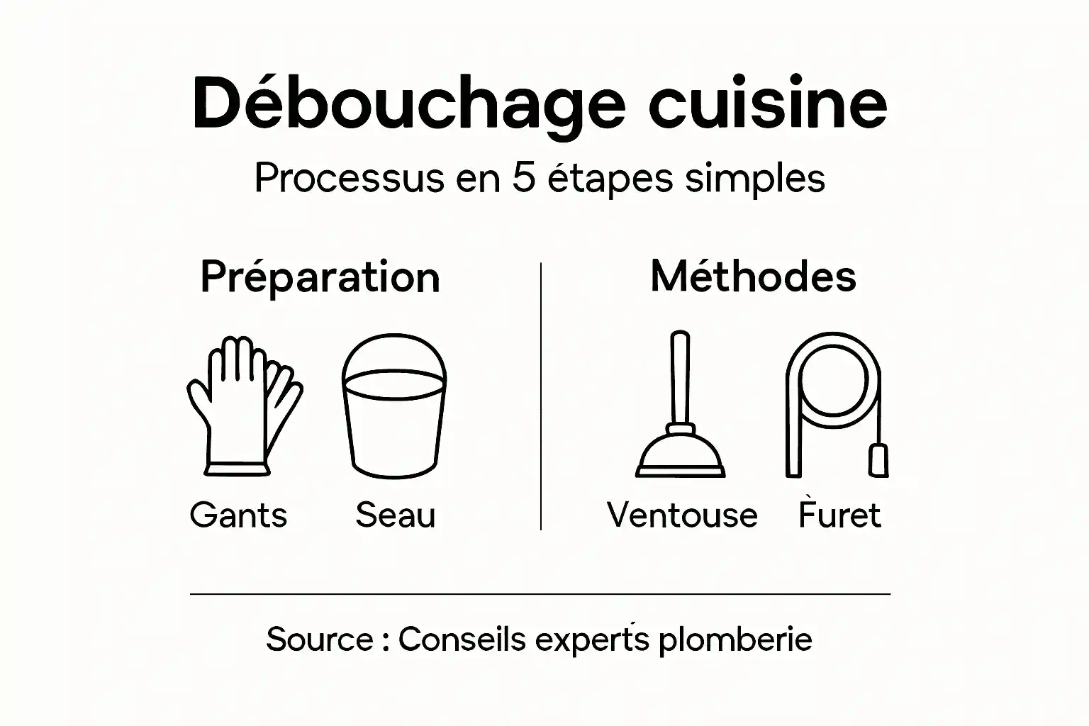 Guide visuel : comment déboucher efficacement votre évier de cuisine, étape par étape