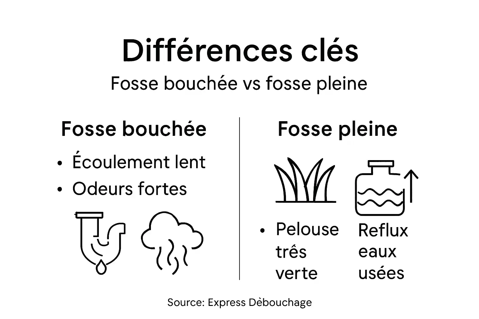 Infographie : comment différencier une fosse septique engorgée d’une fosse pleine ?