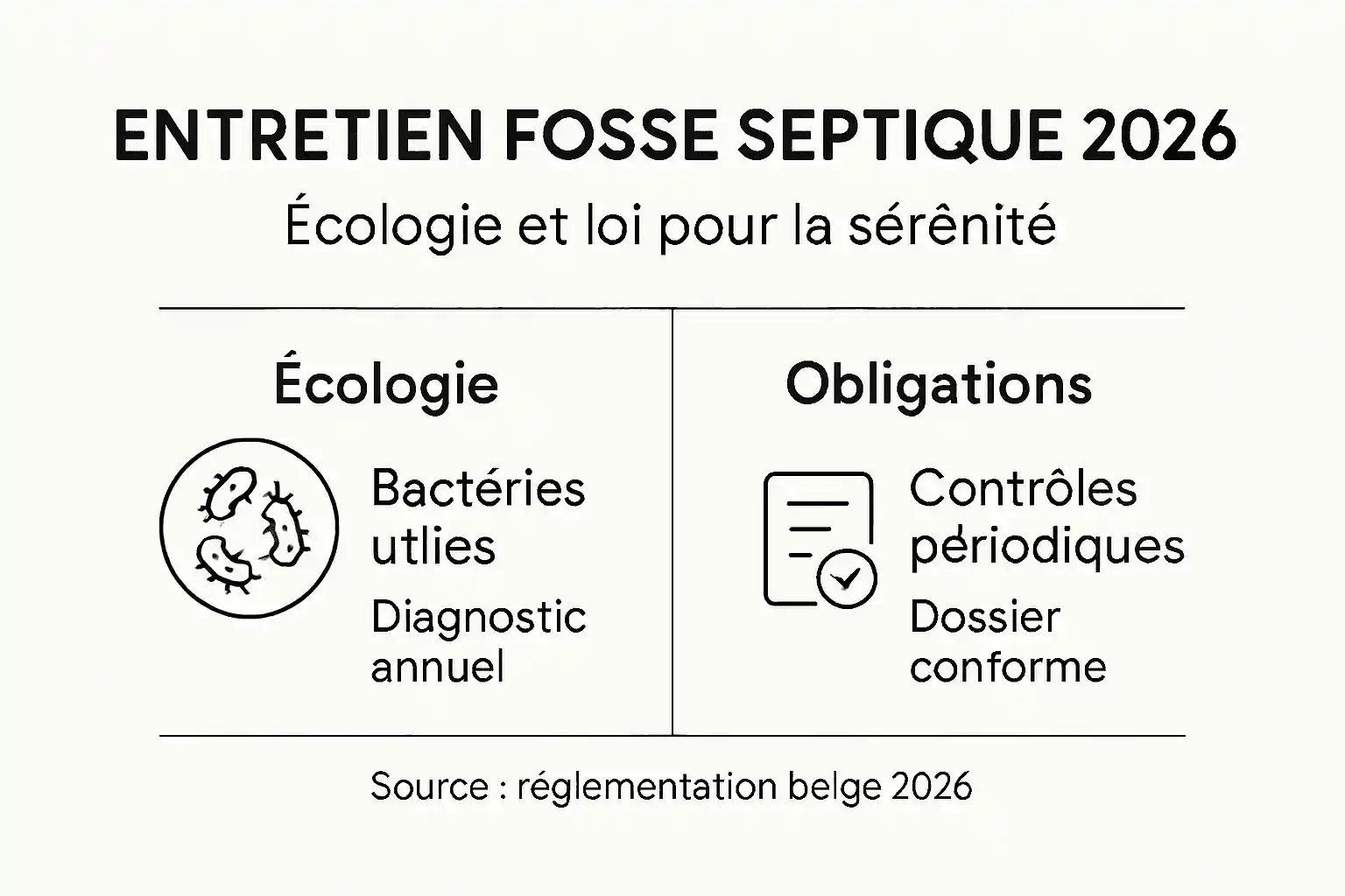 Infographie : comment entretenir sa fosse septique de façon écologique en Belgique