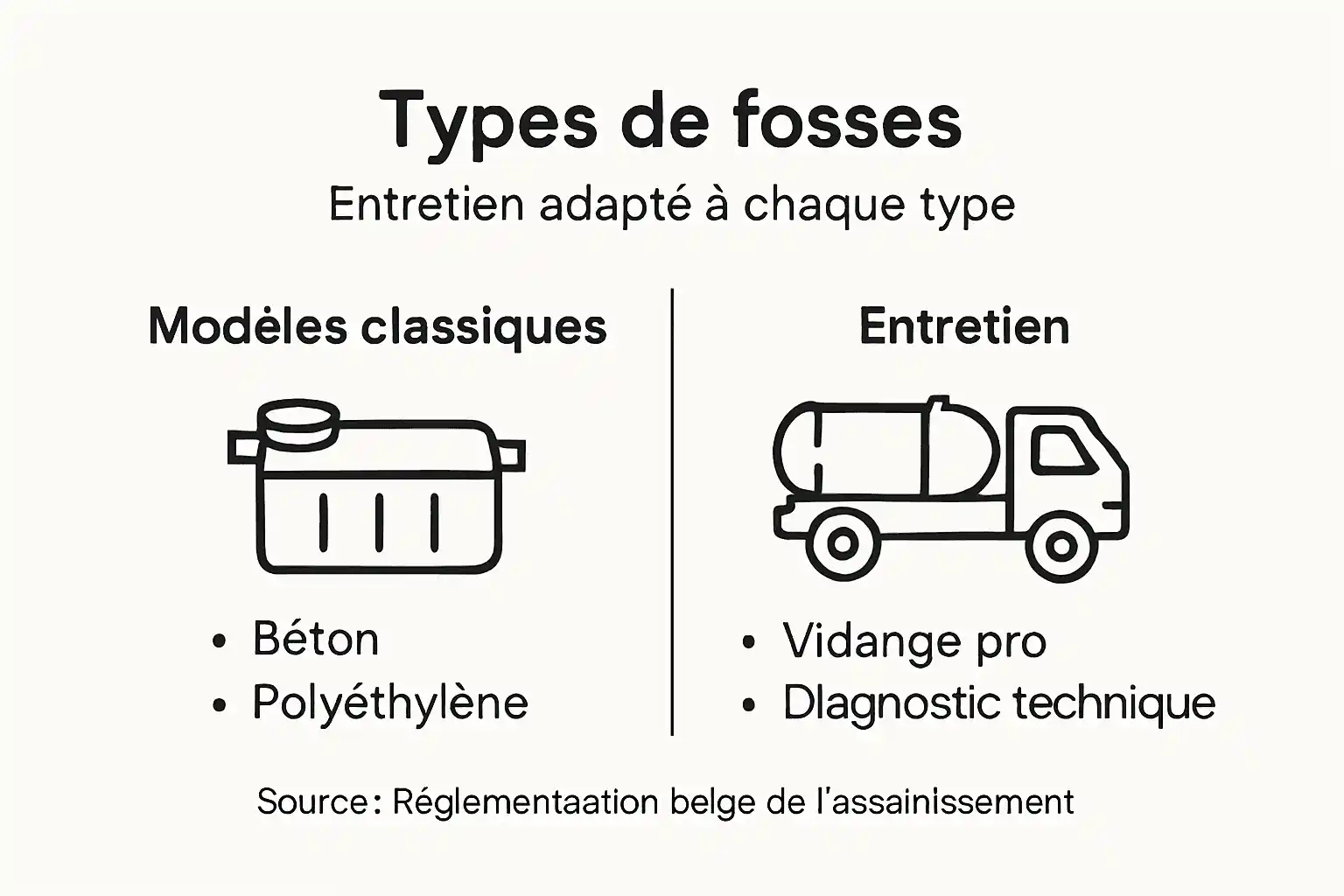 Infographie : tout savoir sur l’entretien des fosses septiques et leurs différents types